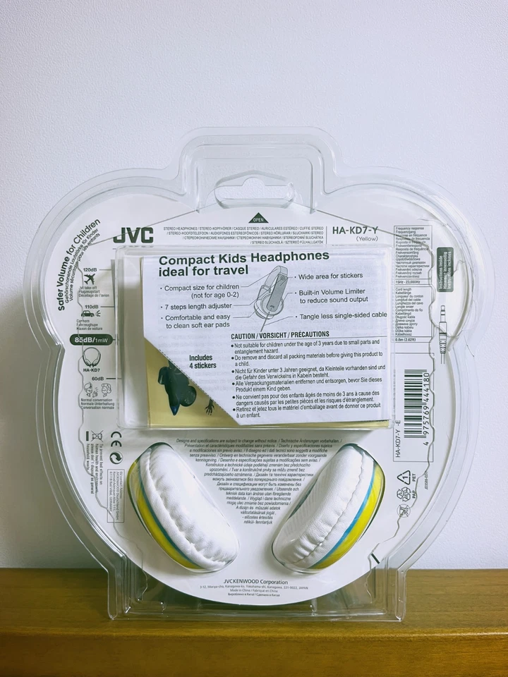JVC HA-KD7 Kids Wired Headphones Safety Volume Control + Stickers + Pouch NEW - Image 2 of 4