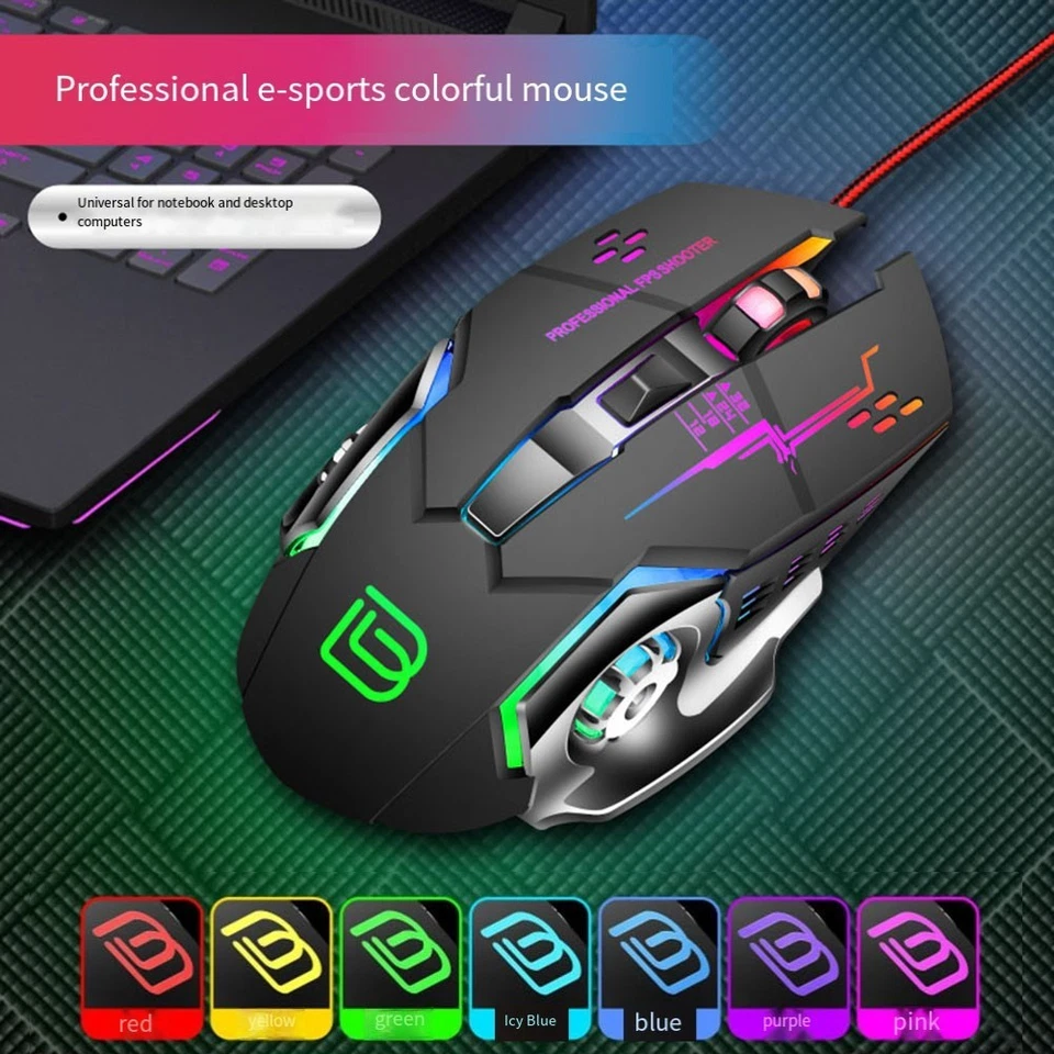For G8 Wired Mouse USB Game 6D Luminous E-sports Mechanical Mouse - Image 3 of 4