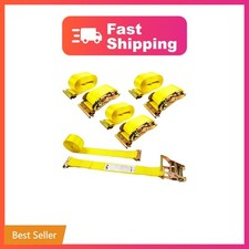 Kje E-track Ratchet Straps 4 Pack 2 X20 Heavy Duty Cargo Tie-downs 4500lb...