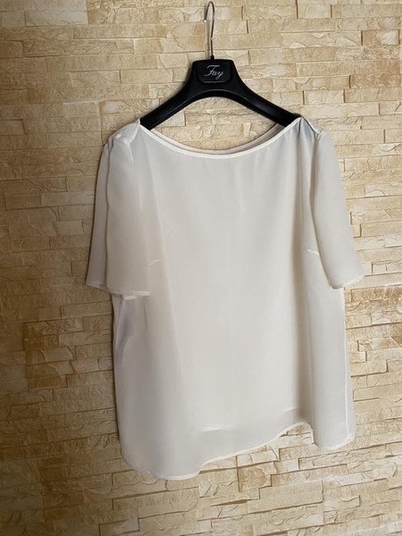 Women Armani Collezioni Shirt Beige Silk 38 / M /