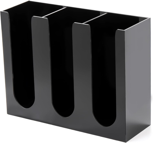 Acrylic Coffee Cup and Lid Storage Organizer Holder, 3 Compartments Disposable P - Picture 10 of 12