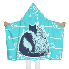 Cozy Cat Youth Hooded Towel, Kids Bath Towel, Summer Fun, Pool Day, Love Gifts