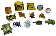 Lot Of 14 Vintage Pinback Hat Lapel Pins Various Themes
