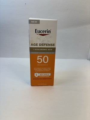 Eucerin Age Defense SPF 50 Hyaluronic Acid Face Sunscreen 2.5 fl oz Expired 6/25