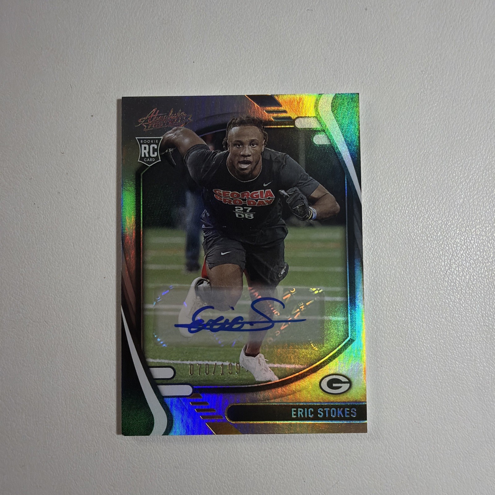 Eric Stokes 2021 Panini Absolute - Rookies #175 Spectrum Signatures /199 AU