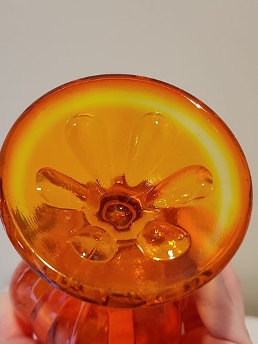 MCM Viking Glass ? Petal 16.75" Swung Vase Amberina - Picture 5 of 12