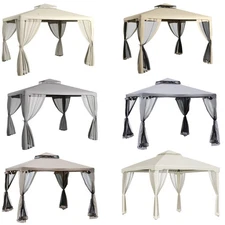 Outsunny Outdoor Patio Gazebo Pavilion Canopy Tent w/ 2-tier Roof