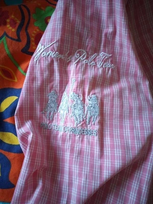rosa weiss karierte Bluse von L`Argentina im Reiter Style 42 - Bild 1 von 4