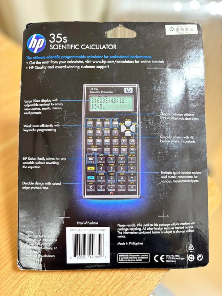HEWLETT PACKARD HP-35S Calculatrice Scientifique EUR 229,00 - FR