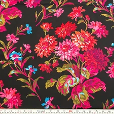 Kaffe Fassett Philip Jacobs Anne Marie Black Cotton Fabric by the HALF YARD
