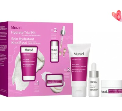 Murad Hydrate Trial Kit For Dewy, Refreshed Skin 3 Steps (Travel Size) *New*