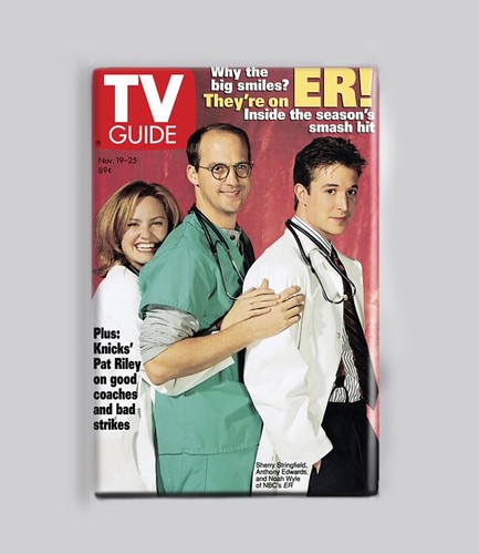 GUÍA ER / TV - IMÁN PÓSTER 2"x3" retro años 90 vintage e.r. show Clooney nbc - Imagen 1 de 4