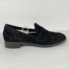 Clarks Trish Rose Penny Loafers Womens Size 7 M Black Suede Slip On Casual Shoes