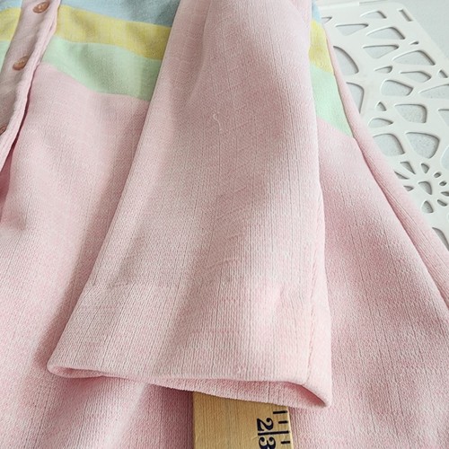 Vintage Miss Marilyn of Dallas Pink Pastel Chevron Leisure Poly Knit Top Mod - Picture 11 of 16