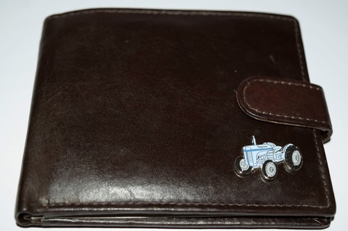 Vintage Tractor T20 Grey Wallet Leather Black/Brown Enamel Farming Gift Boxed - Picture 10 of 10