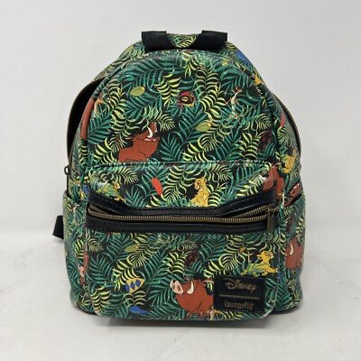 Loungefly Disney Lion King Simba Pumba Timon Green Jungle Bugs Mini Backpack