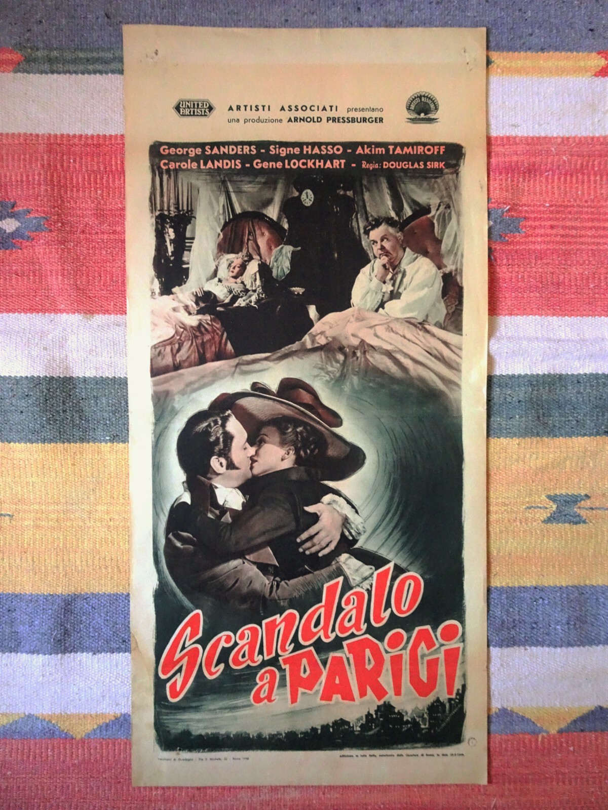 Locandina originale film UNO SCANDALO A PARIGI (1946) - Regia di Douglas Sirk