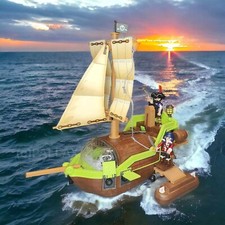 PLAYMOBIL 9000 SUPER 4 PIRATEN-CHAM&Auml;LEON MIT RUBY PIRATENSCHIFF + BOX / 2017