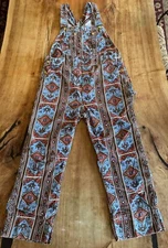 Vtg Big Smith Union Made Sanforized Aztec Print Overalls Waist 36” Inseam 27”