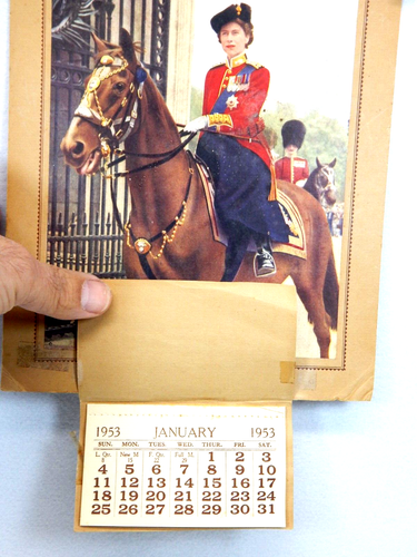 Calendario da parete incoronazione regina Elisabetta ll 1953 vintage - Foto 3 di 6