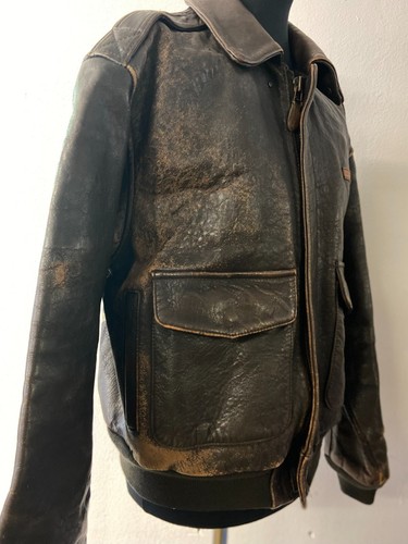 Men's Vintage Black Leather Motorcycle Bomber Jacket | All Season Outerwear - Picture 7 of 12