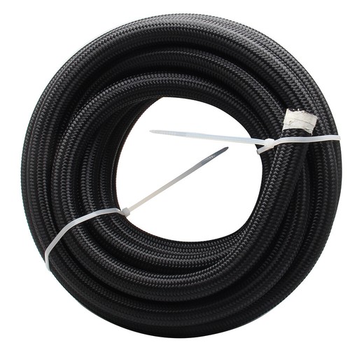 XUZ PTFE Braided Fuel Hose - AN4, AN6, AN8, AN10 Sizes - Nylon/Stainless, 1000 PSI, -100°F To 500°F
