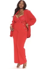 Fashion Nova Celine high waist dress pants size 1x Red