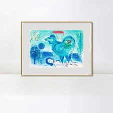 Framed Canvas Print Dlm Pausage Au Co by Marc Chagall Wall Art Home Decorations