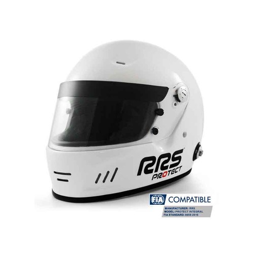 RRS Protect Full Face Circuit Helmet FIA 8859-2015 SNELL SA2020 White XL - Afbeelding 1 van 6