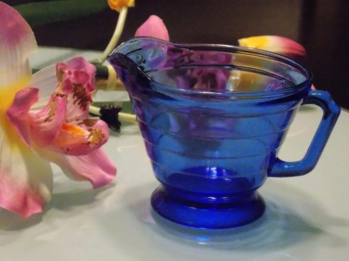 Crema vintage HAZEL ATLAS blu cobalto - Foto 6 di 12