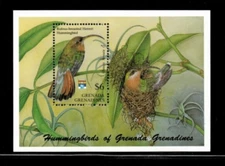 Grenadines 1992 - Hummingbird - Souvenir Stamp Sheet - Scott #1431 - MNH