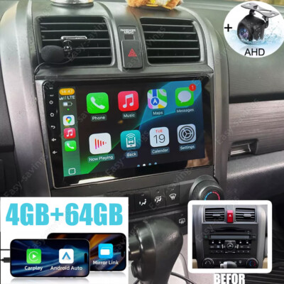 Apple Carplay Car Stereo Radio GPS Navi 64GB For Honda CRV 2007-2011 Android 15