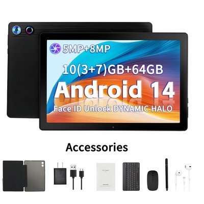AEEZO Tablet 10 Inch Android 14 Octa-Core Tablets,10GB+64GB With Keyboard/Mouse