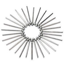 30Pc Ball Diamond Grinding Bits 5mm Carving Bur Shank 1/8'' for Gemstones Rocks