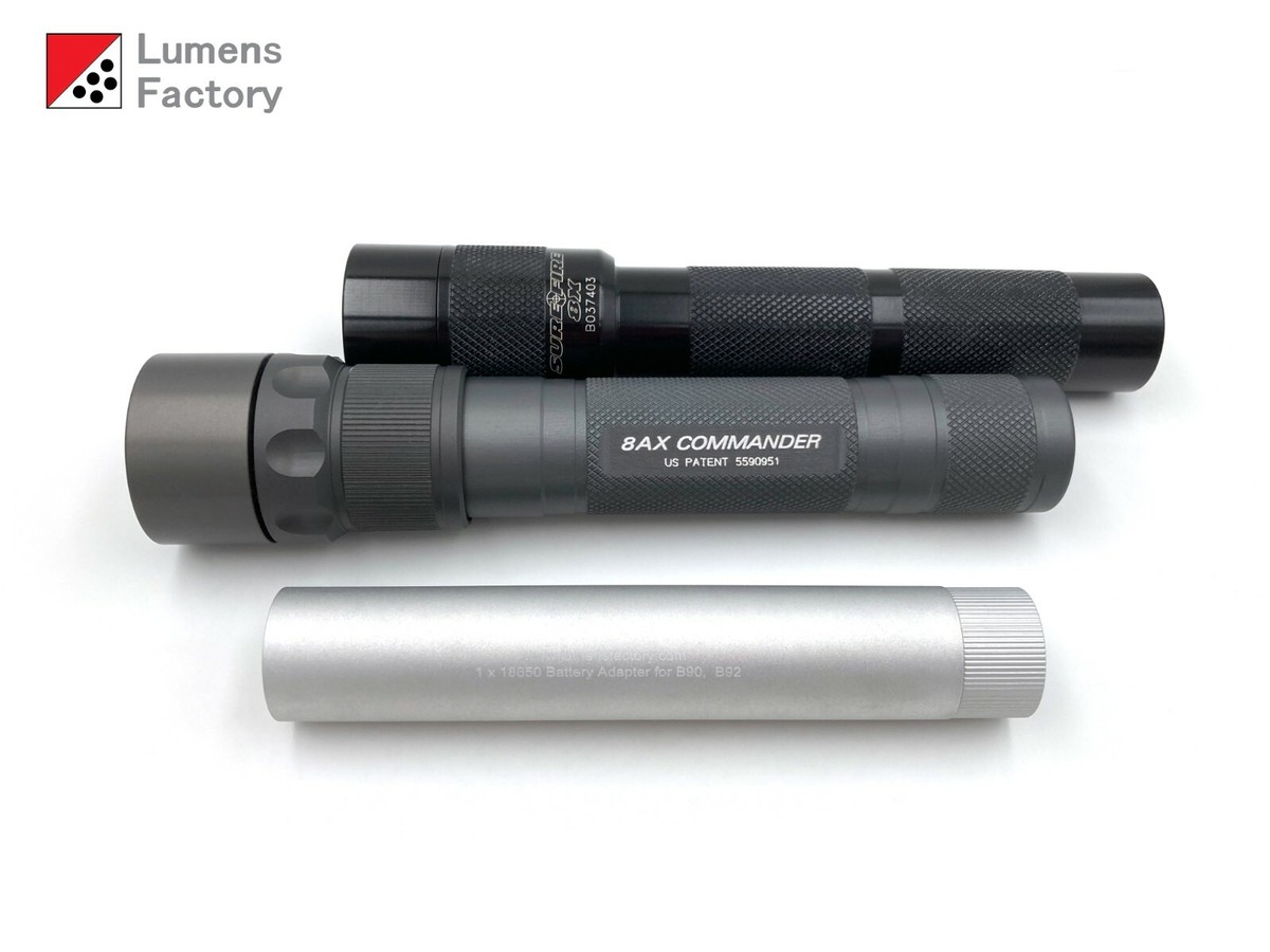 b90 rechargeable battery for flashlights B90 B92 to 18650 Battery Adapter for Surefire 8X 8NX 8AX L7 9N 9AN