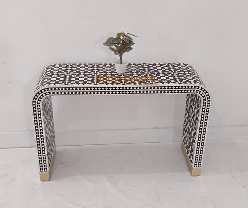 handmade bone inlay console table, bone inlay furniture, U console table , - Picture 2 of 7
