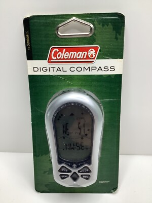 New Coleman Digital Compass Temp Time Date Compass Alarm Stopwatch Thermometer
