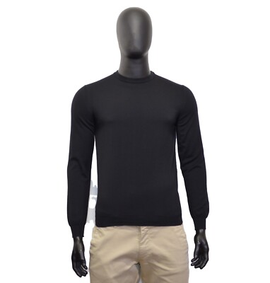Great RRP980$ Men's ZILLI Pullover Sweater 48IT 38US/UK Silk & Cotton Black