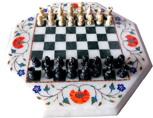 Marble Chess Vintage Collection, Handmade Chess Set With Pieces Gifts Decor - Picture 3 of 15