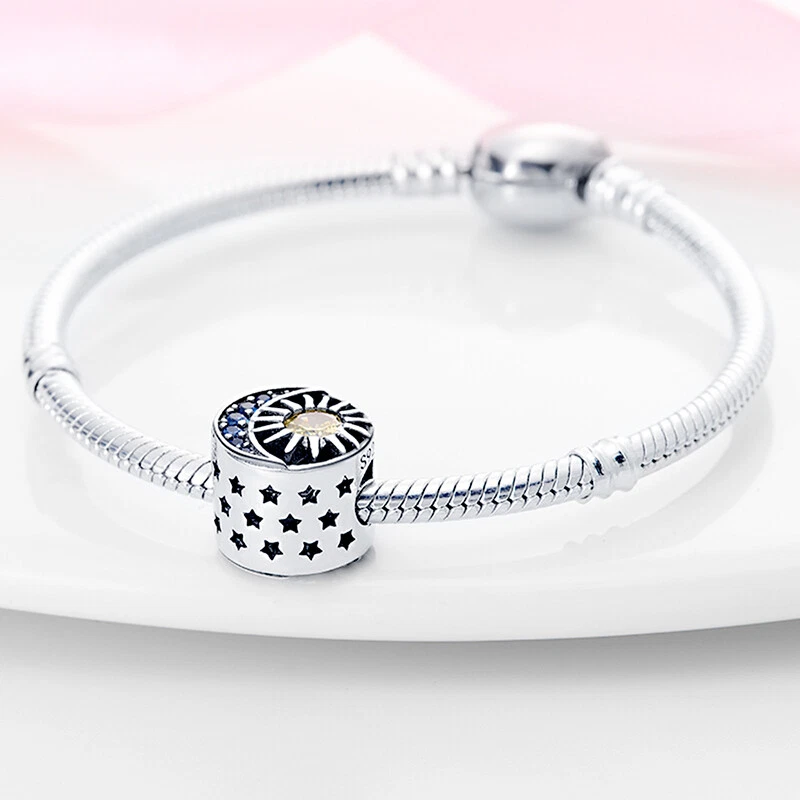 KUNSIR Sterling Silver Clip Lock Spacer Stopper Charm Clasp Bead For Bracelets - Image 4 of 4