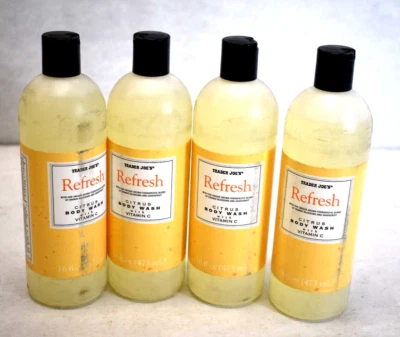 TRADER JOE'S 4 Pack Trader Joes Refresh Citrus Body Wash with Vitamin C 16 fl oz 059047