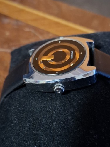Sandoz Automatic Armbanduhr Scheibenuhr Orange Schwarz - Bild 5 von 14