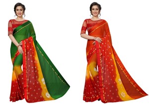 party wear bandhani saree