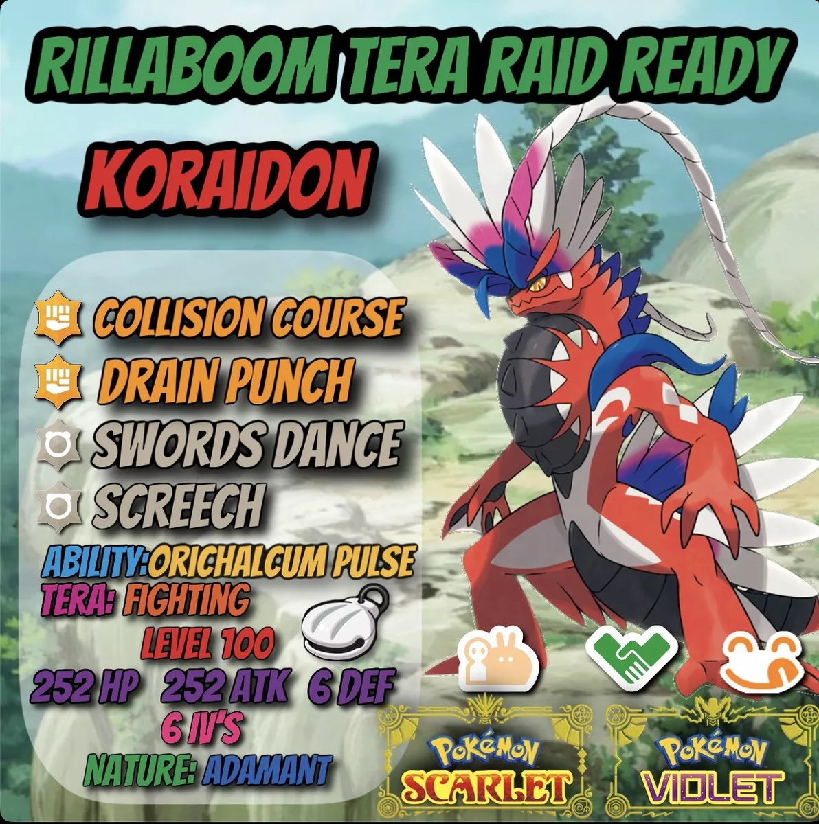 ⭐ Pokemon Scarlet and Violet ⭐ Koraidon ⭐ 🪘 Rillaboom Raid Ready 🪘