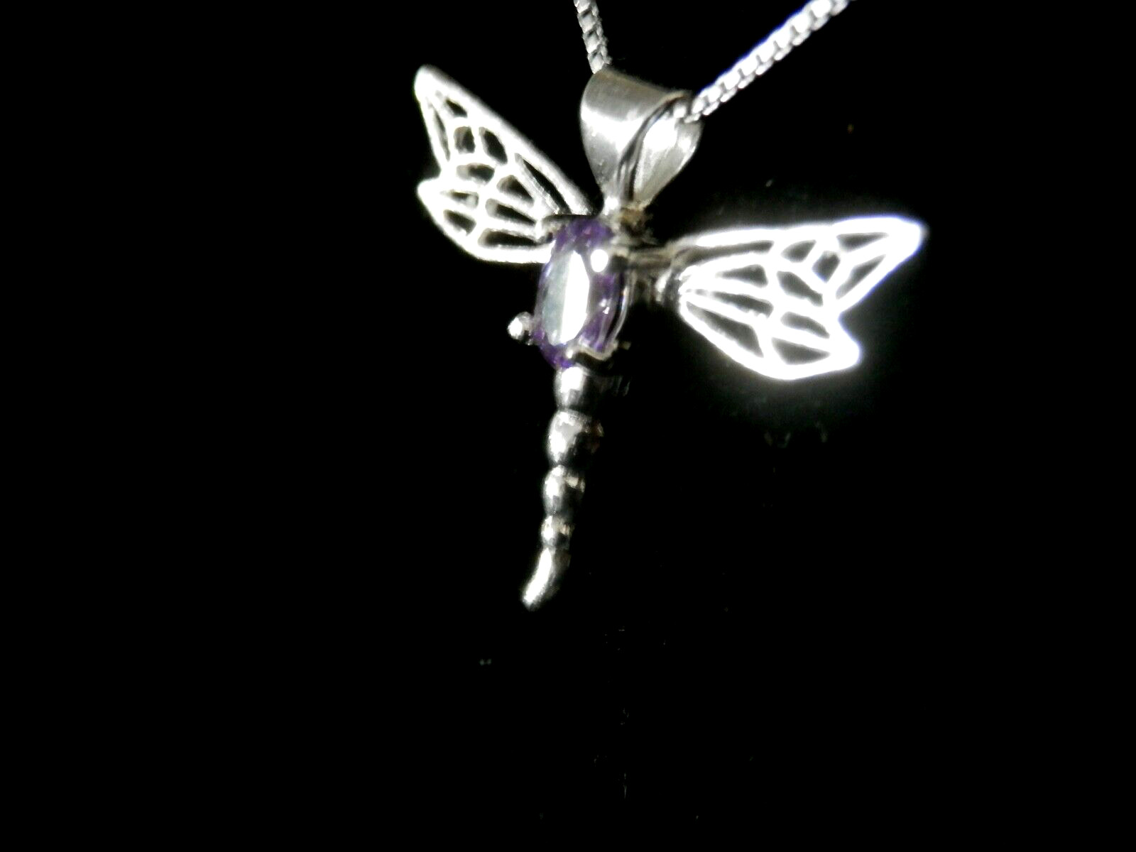 Beautiful Sterling Silver Solitaire Ameythst Drag… - image 2