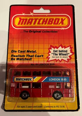 MATCHBOX LONDON BUS NO.51  Red NEW in BP ENGLAND 1983