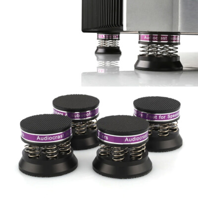 4set Aluminum Alloy HiFi Speaker Stand AMP Turntable Isolation Feet Springs Pad