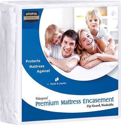 Bed Bug Waterproof Mattress Encasement Zippered Matress Cover 6 8 10 12 14 Inch