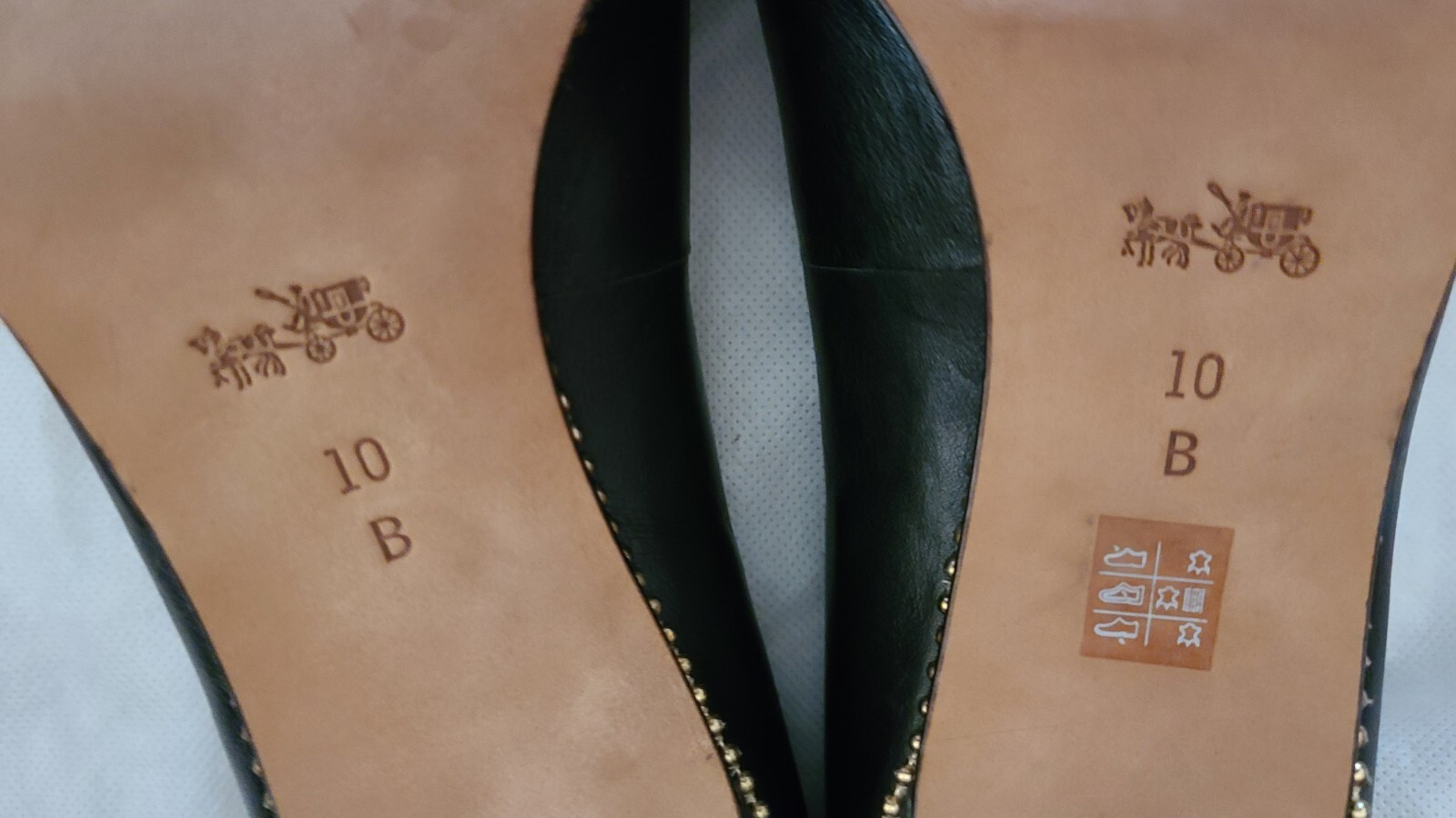 Coach Black Leather Waverly Bead Chain Pumps Studded 3 1/4” Heel eBay