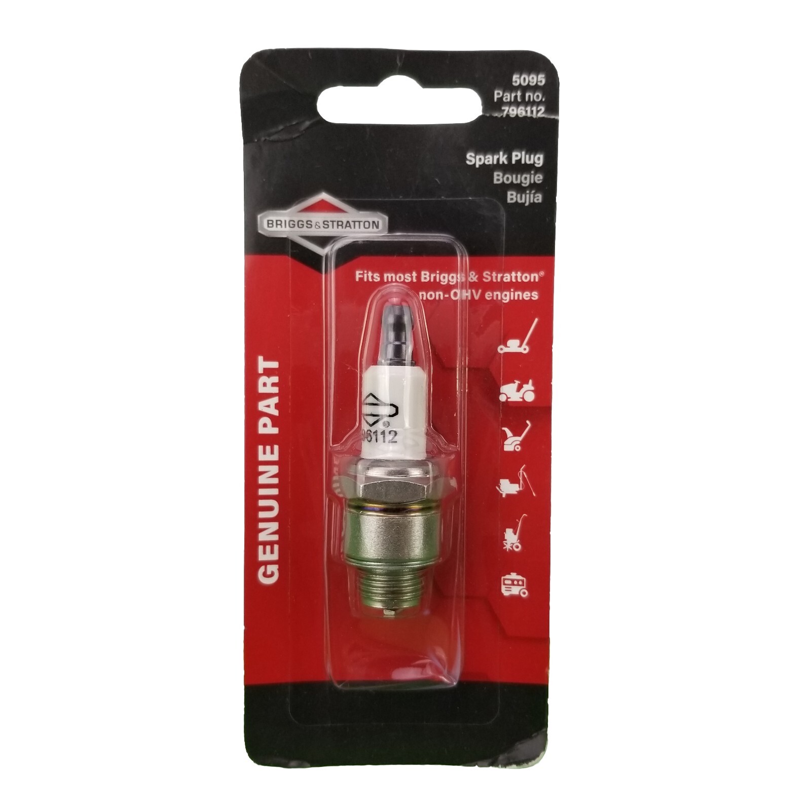 Genuine Briggs & Stratton Spark Plug 5095 796112 and CJ8, J19LM, RCJ8